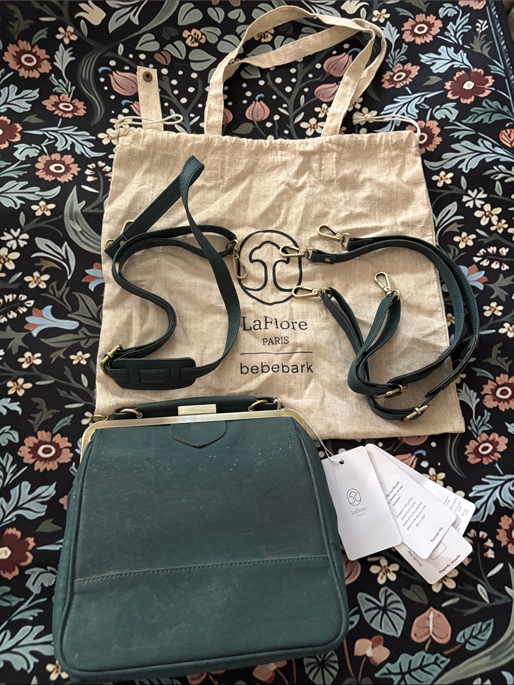 LaFlore Paris bebebark Emerald Convertible Bag